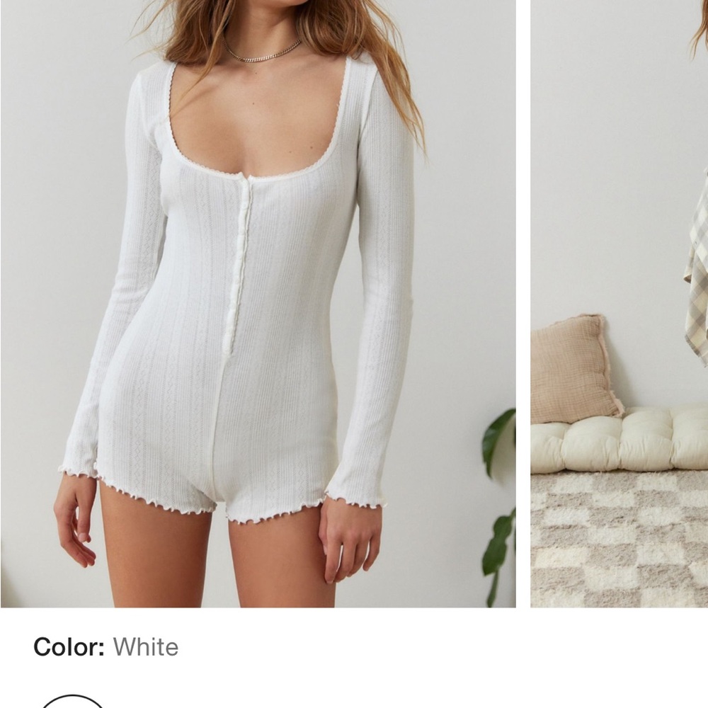 Urban outfitters white pointelle romper Size medium